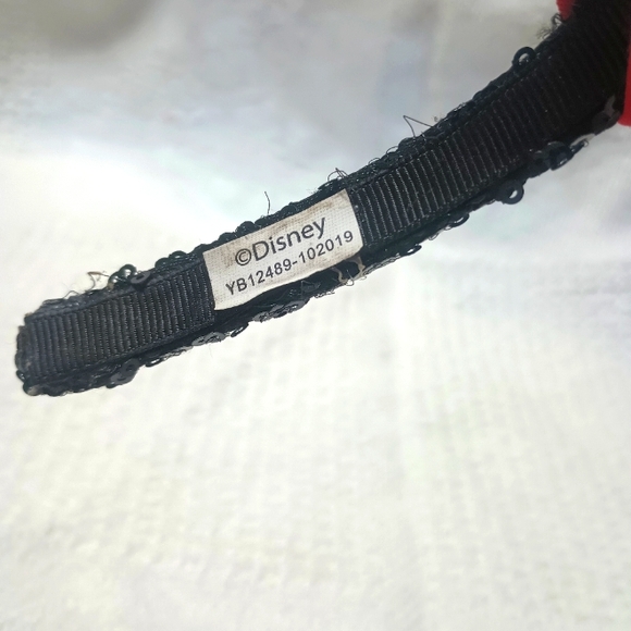 Minnie Mouse Ears Headband with Polka-Dotted Knotted Ribbon & Sequins - Classic - Picture 3 of 3